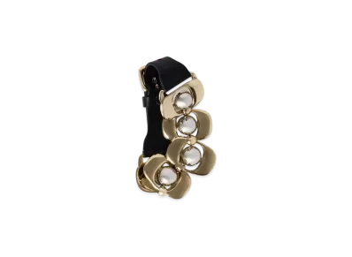 MIUMIU Leather and Metal Bracelet "Gold/Black"