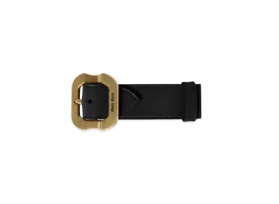MIUMIU Leather Bracelet with Buckle "Black"