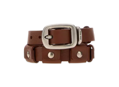 MIU MIU Women's Leather Bracelet "Brown"
