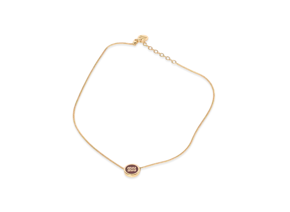 MIUMIU Metal Necklace "Wine Red"