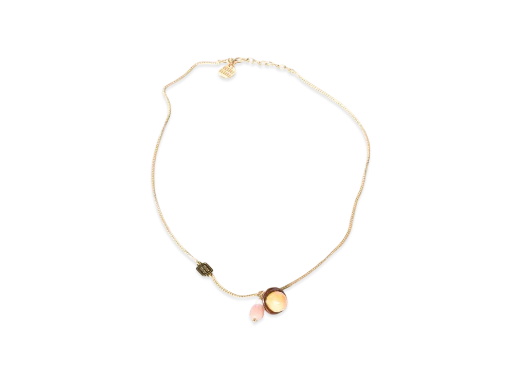 MIUMIU Metal Necklace "Gold/Moonstone"