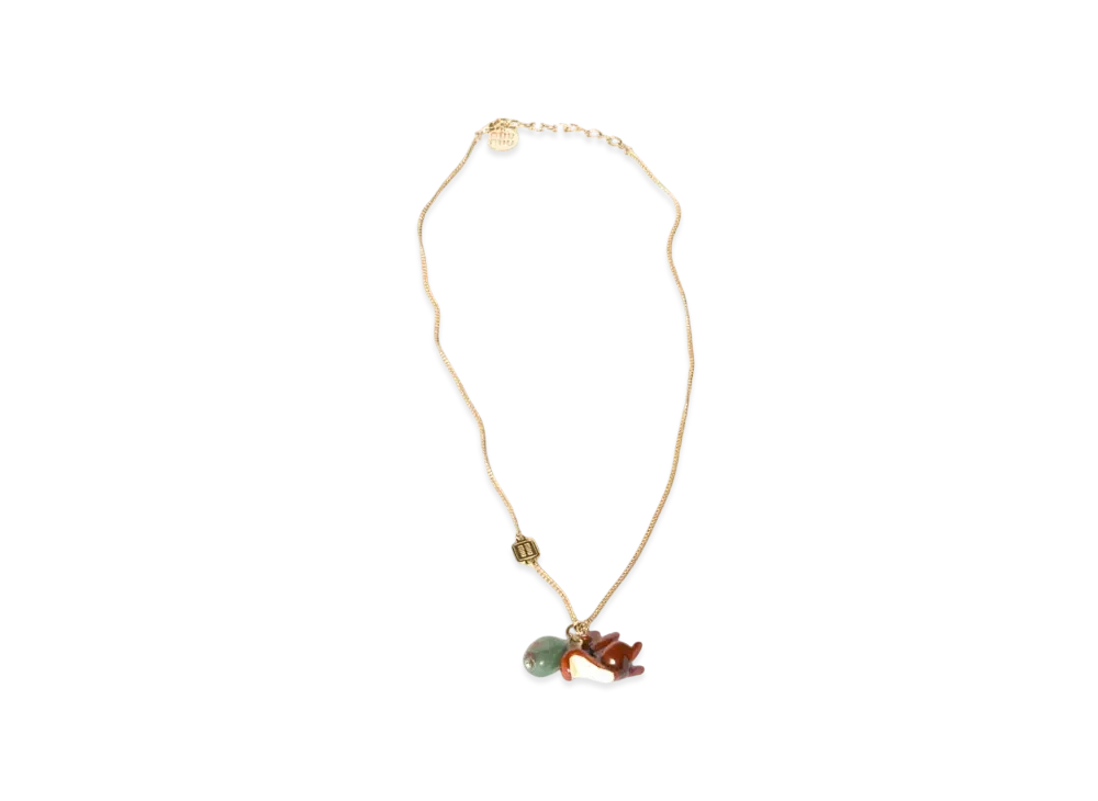 MIUMIU Metal Necklace "Gold/Aventurine"