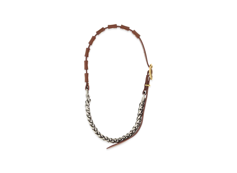 MIU MIU Women's Metal And Leather Necklace "Multicolor"