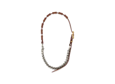 MIU MIU Women's Metal And Leather Necklace "Multicolor"