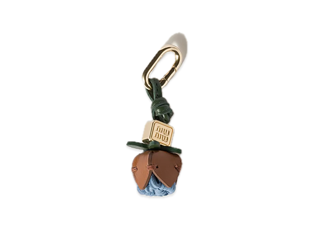 MIU MIU Leather Micro Trick "Cognac/Light Blue"