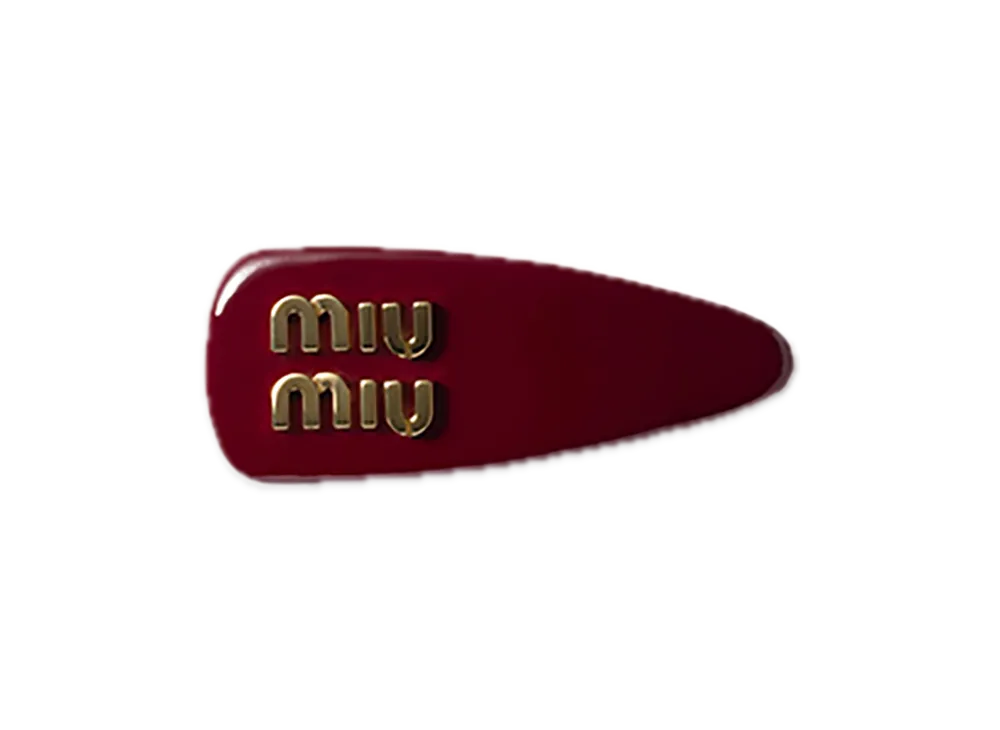 ミュウミュウ パテントレザー ヘアクリップ 