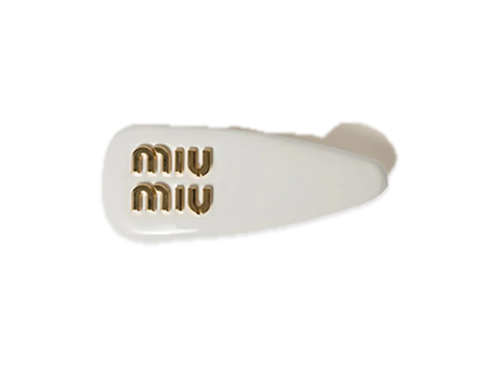 MIU MIU Patent Leather Hair Clip "White"