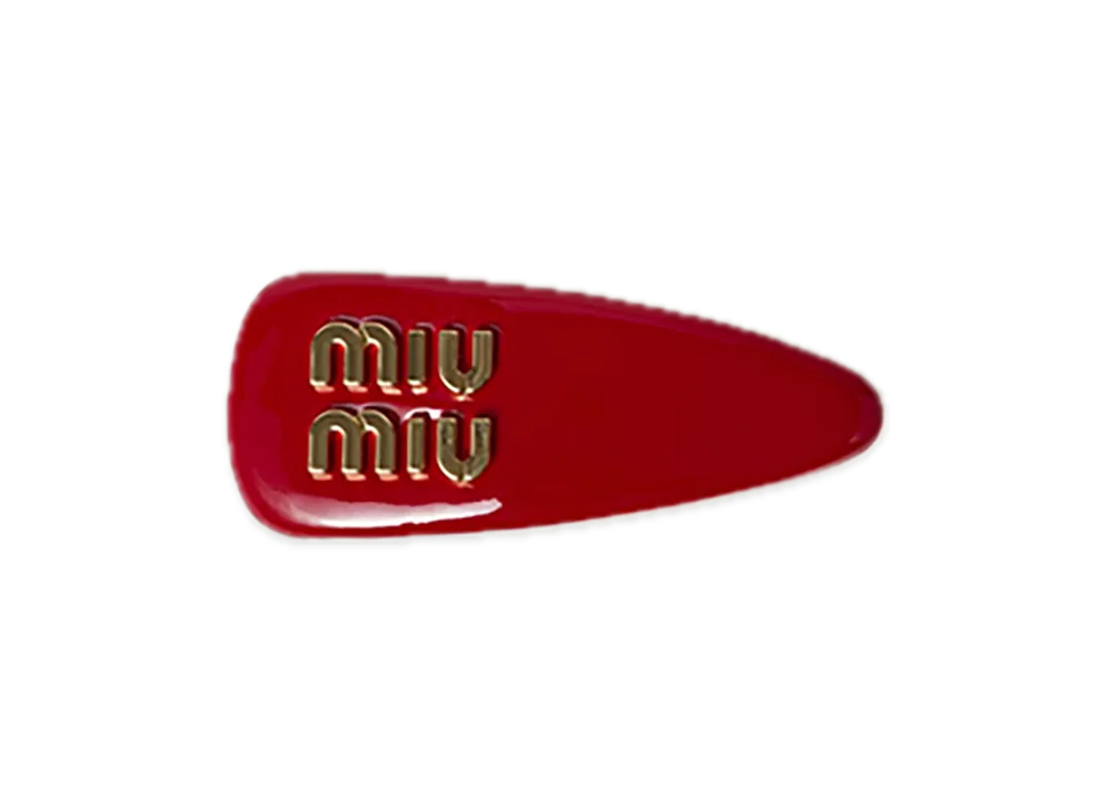 MIU MIU Patent Leather Hair Clip "Red"