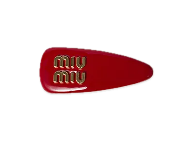 MIU MIU Patent Leather Hair Clip "Red"