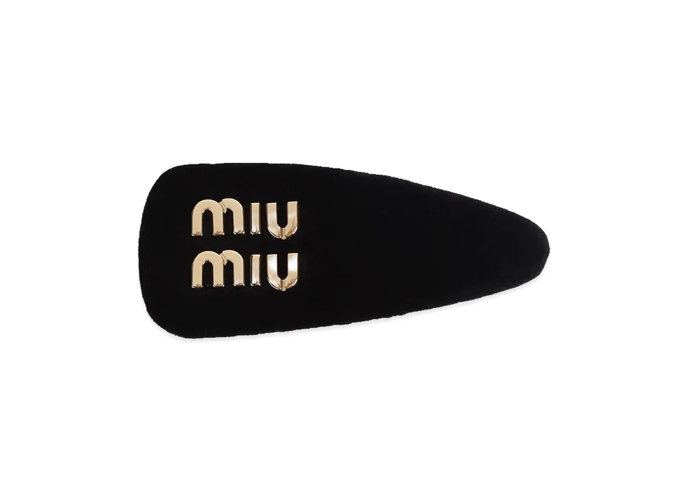 MIU MIU Women's Velvet Hair Clips "Black"