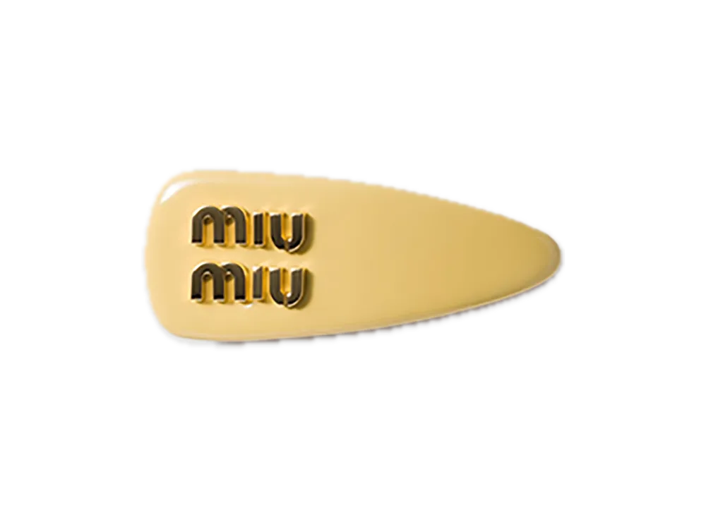 MIU MIU Patent Leather Hair Clip "Vanilla"