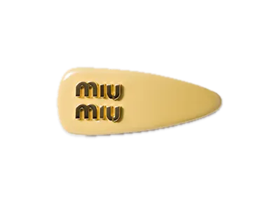 MIU MIU Patent Leather Hair Clip "Vanilla"