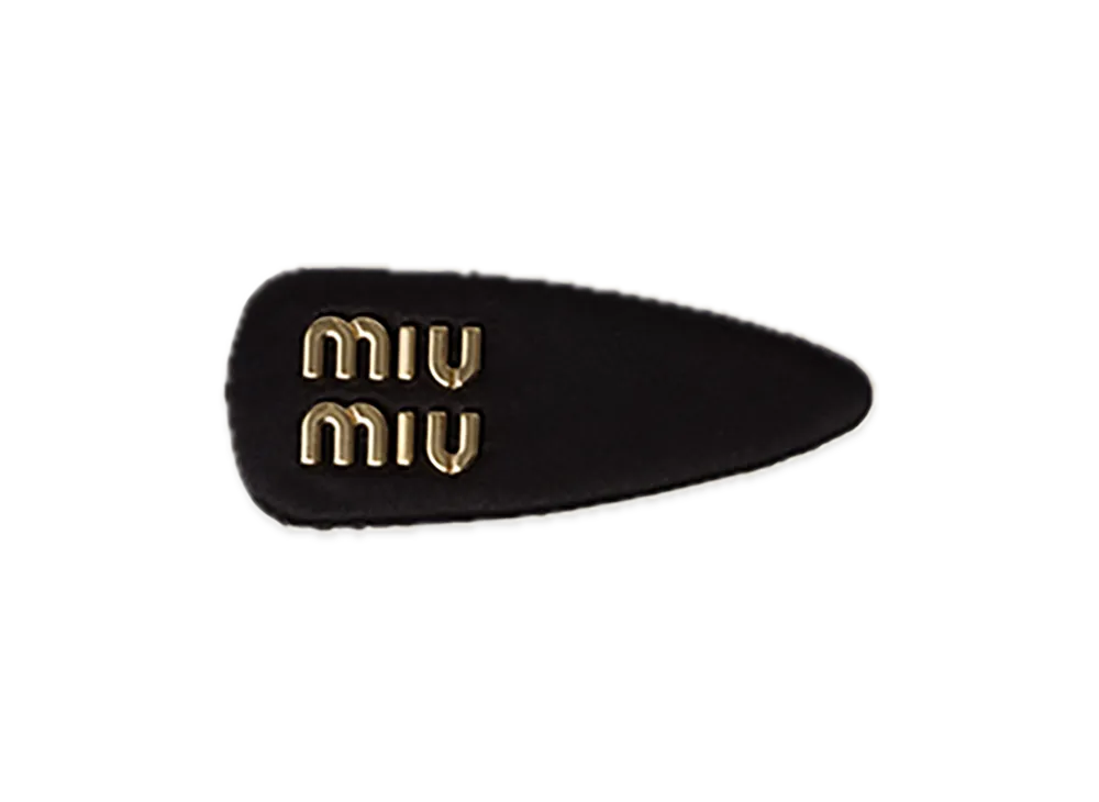 MIU MIU Velvet Hair Clip "Black"