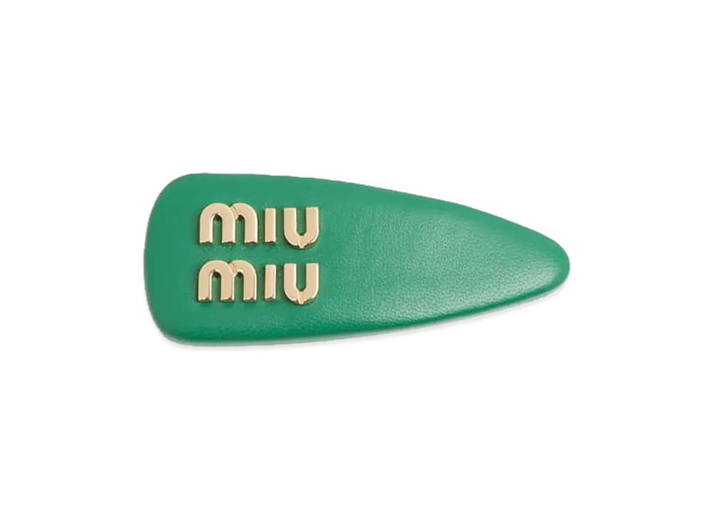MIU MIU Women's Leather hair clip "Green"