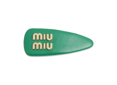 MIU MIU Women's Leather hair clip "Green"