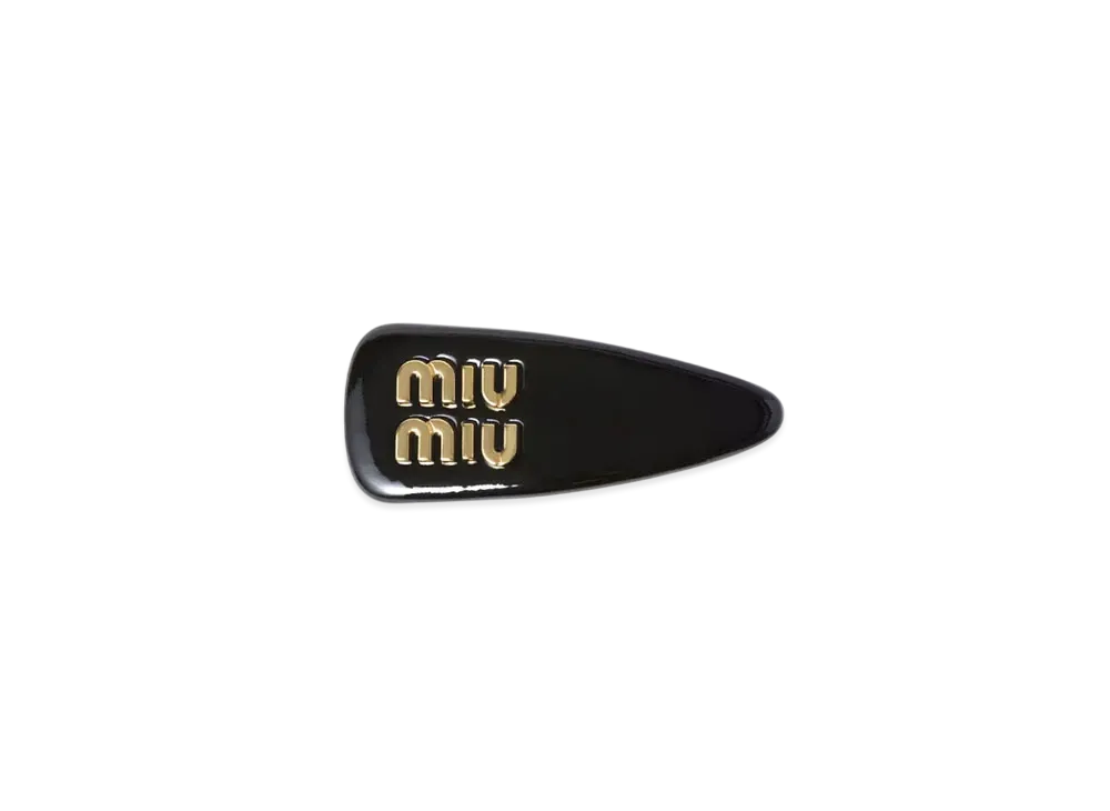 MIUMIU Patent Leather Hair Clip "Black"