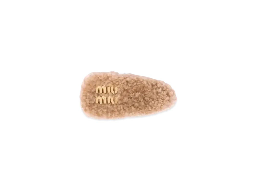 MIUMIU Shearling Hair Clip "Camel"
