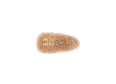MIUMIU Shearling Hair Clip "Camel"