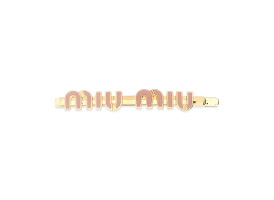 MIU MIU Women's Metal Hair Clip "Pink/Gold"