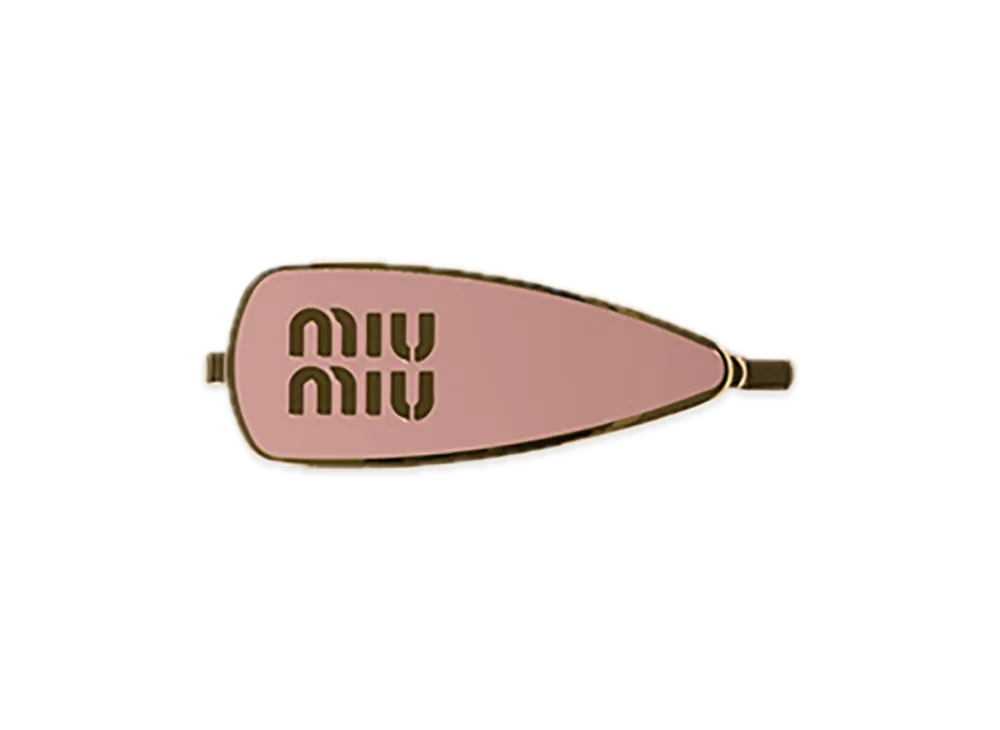 MIU MIU Enamel Metal Hair Clip "Orchid Pink"