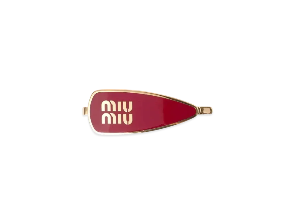 MIUMIUEnameled Metal Hair Clip "Red"