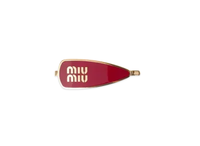 MIUMIUEnameled Metal Hair Clip "Red"