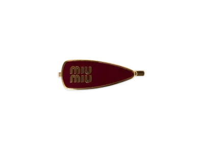 MIUMIUEnameled Metal Hair Clip "Wine Red"