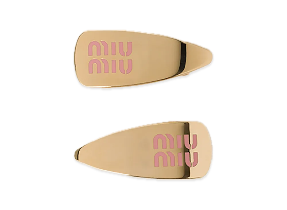 MIU MIU Enamel Metal Hair Clip "Orchid Pink"
