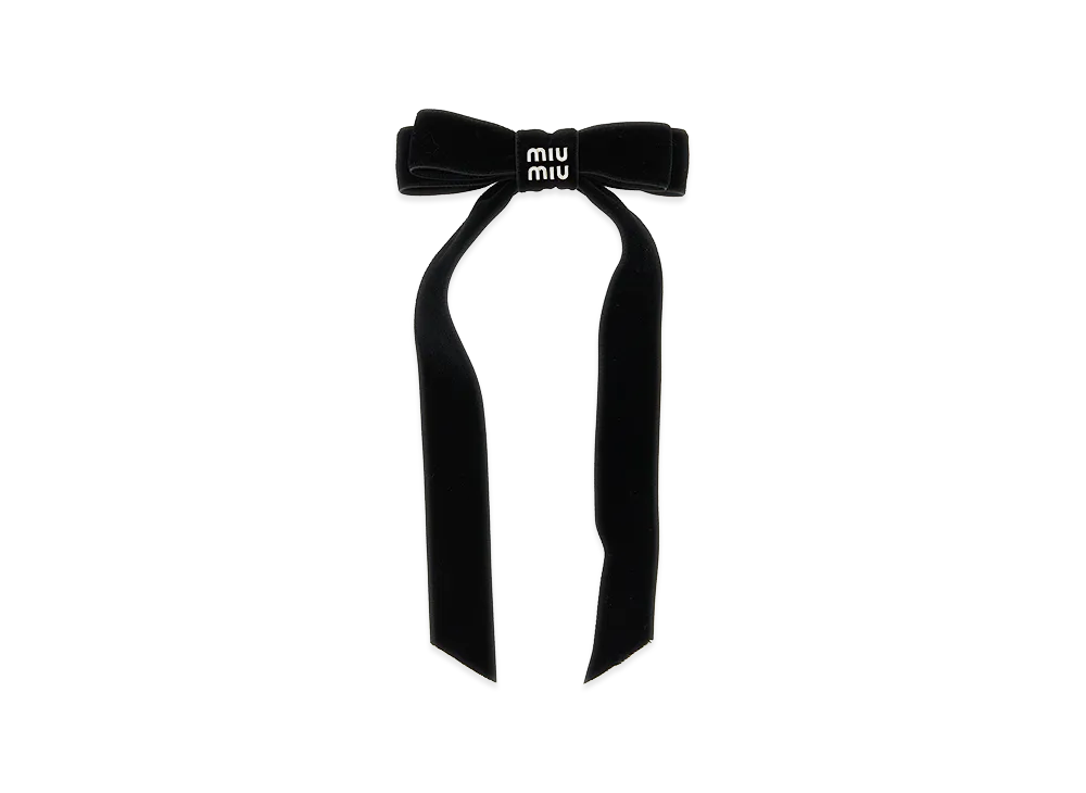 MIU MIU Women's Velvet Hair Clip "Black"