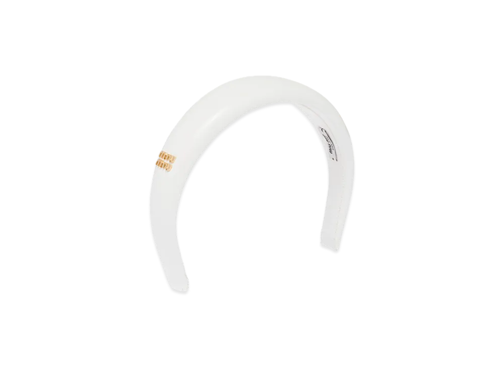 MIU MIU Patent Leather Headband "White"