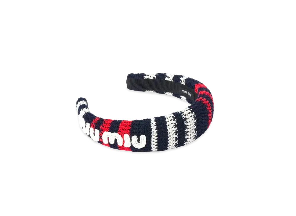 MIUMIU Crochet Headband "Blue/Red/White"