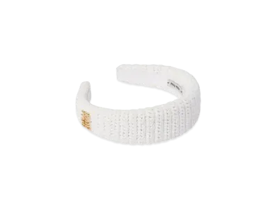 MIUMIU Woven Fabric Headband "White"