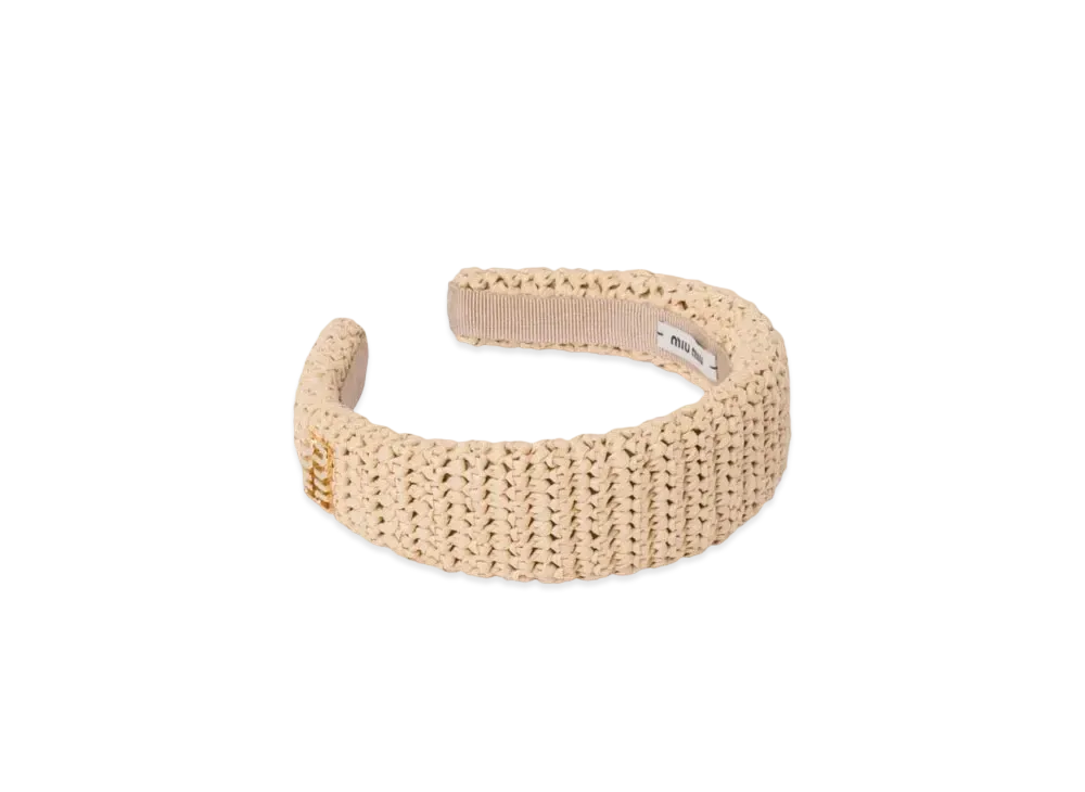 MIUMIU Woven Fabric Headband "Natural"