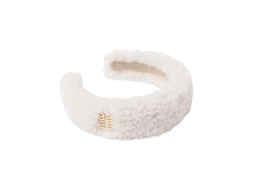 MIUMIU Shearling Headband "Ivory"