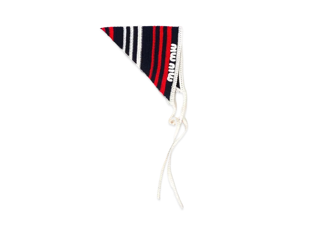 MIUMIU Crochet Bandana "Blue/Red/White"