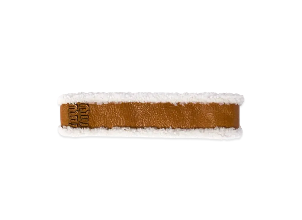 MIUMIU Shearling Headband "Cognac/Natural"