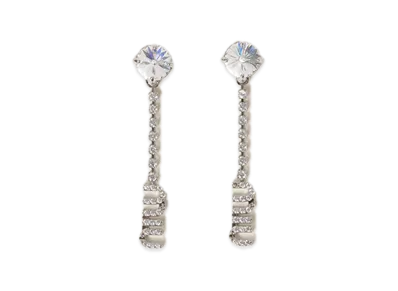 MIU MIU Metal Earrings with Crystals "Light Grey/Crystal"