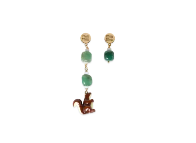 MIUMIU Metal Earrings "Gold/Aventurine"