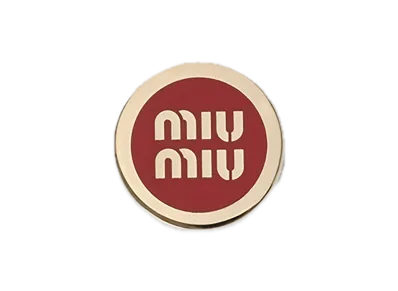MIU MIU Enamel Metal Logo Brooch "Red"
