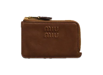 MIU MIU Nappa Leather Envelope Card Holder "Brown"