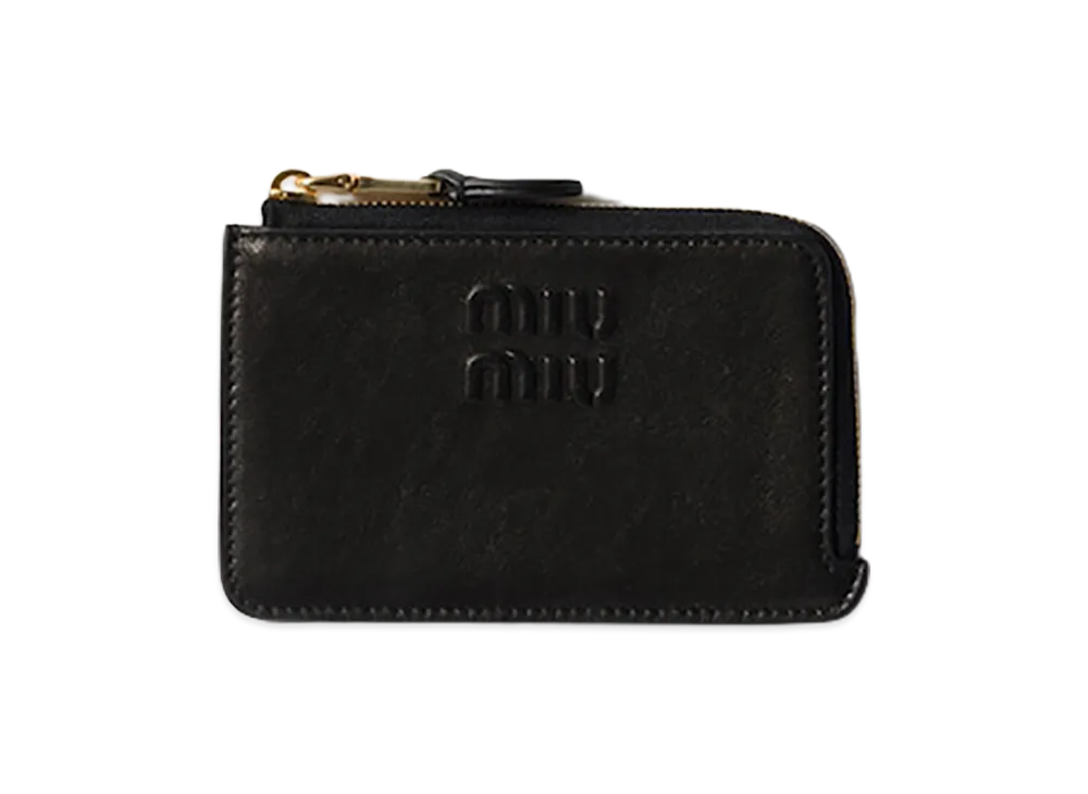 MIU MIU Nappa Leather Envelope Card Holder "Black"