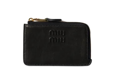 MIU MIU Nappa Leather Envelope Card Holder "Black"