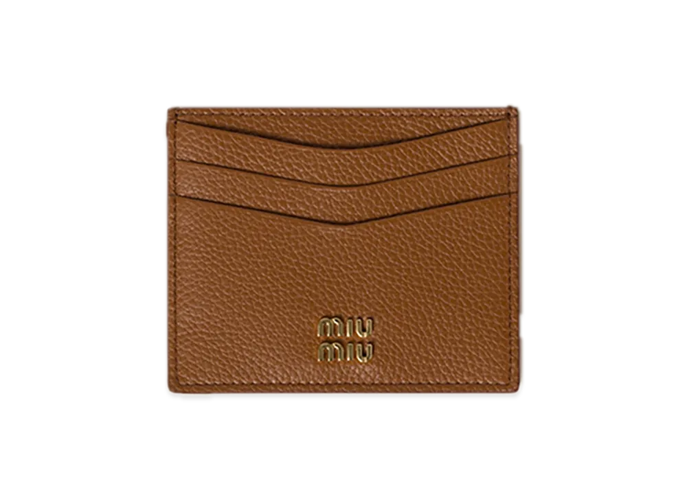 MIU MIU Leather Card Case "Cognac"