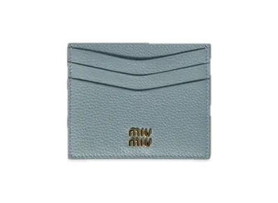 MIU MIU Leather Card Case "Powder Blue"