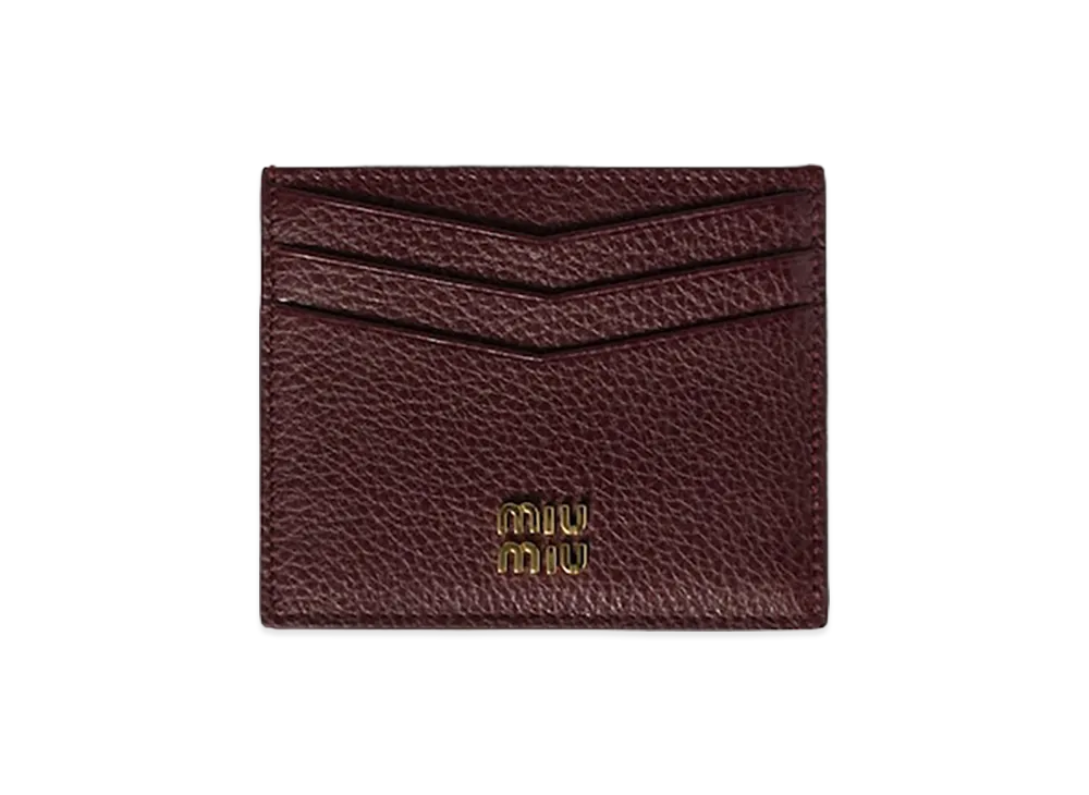 MIU MIU Leather Card Case "Burgundy"