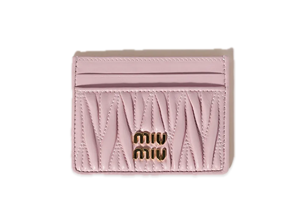 MIU MIU Matelasse Leather Card Case "Pink"