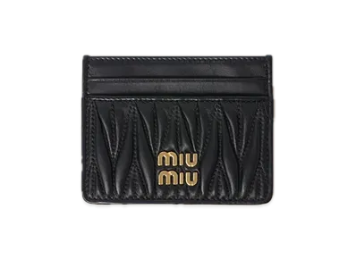 MIU MIU Matelasse Leather Card Case "Black"