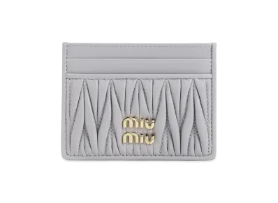 MIU MIU Women's Matelasse Nappa Leather Card Holders "Purple"