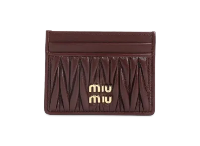 MIU MIU Women's Matelasse Nappa Cardholder "Bordeaux"