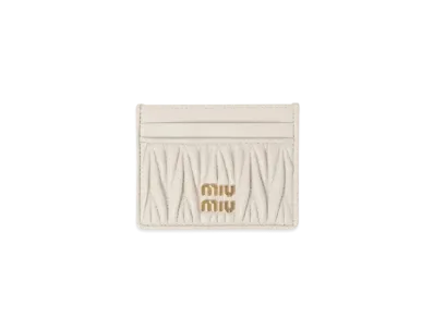 MIUMIU Matelasse Nappa Leather Card Holder "White"